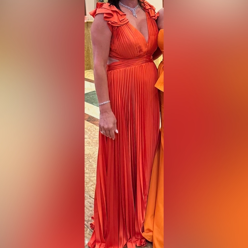 Elegant Orange Evening Gown